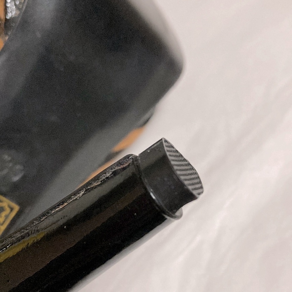 Genuine cowhide tiger print Pumps peep toe Heels - Picture 8 of 9